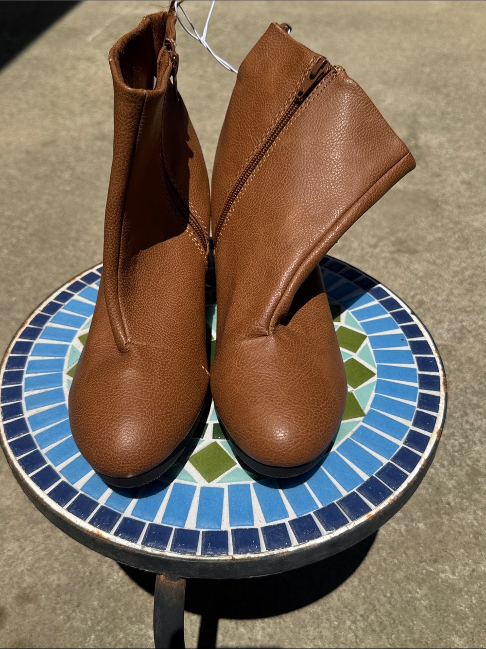 Old Navy Brown Side-Zip Ankle Booties